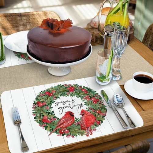 CounterArt Reversible Plastic Placemats, Country Christmas, Set of 4