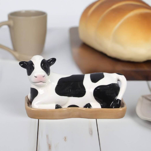 Young's Ceramic Cow Butter Dish Young's Ceramic Cow Butter Dish