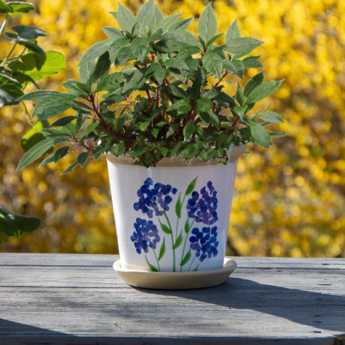 Emerson Creek Pottery Flower Pot, Hydrangea Emerson Creek Pottery Flower Pot, Hydrangea