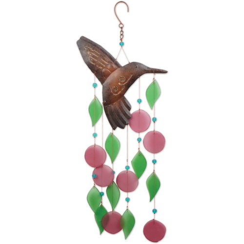 Sunset Vista Hummingbird Seaglass 22" Wind Chime Sunset Vista Hummingbird Seaglass 22" Wind Chime