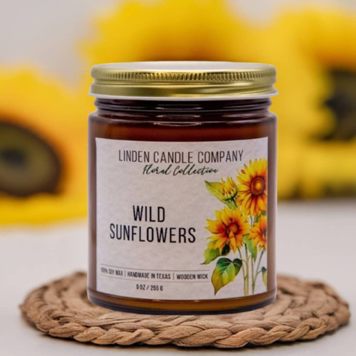 Linden Candle Wild Sunflowers Organic 9oz Soy Candle