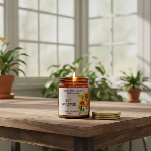 Linden Candle Wild Sunflowers Organic 9oz Soy Candle