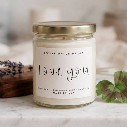 Sweet Water Decor Soy Scented Candle, Love You