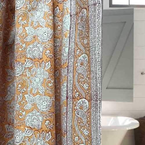 Natural Habitat Shower Curtain, Rashmi Orange