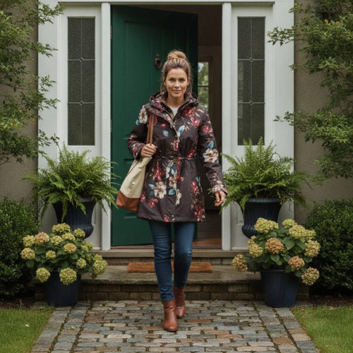 Galleria Botanical Raincoat, Black