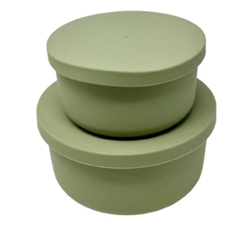 Kitchen Innovations Round Silicone Container Set, Green, Set of 2
