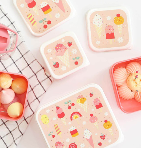A Little Lovely Company Lunch & Snack Box Set, Ice-Cream