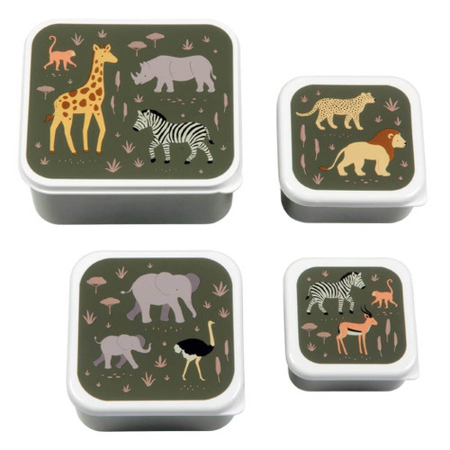 A Little Lovely Company Lunch & Snack Box Set, Savanna