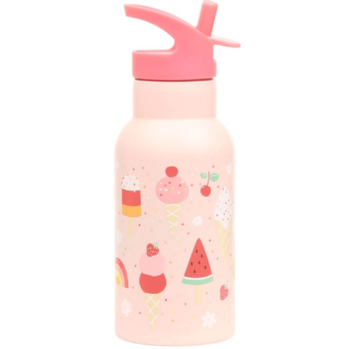 A Little Lovely Company Kids Stainless Steel Water Bottle, Ice-Cream
