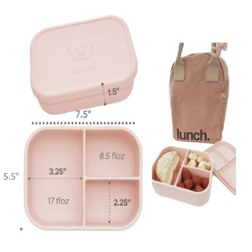 Ali+Oli Silicone Bento Box, Mermaid Pink