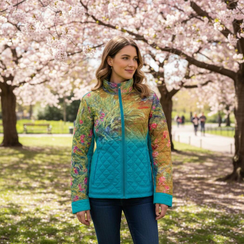 Galleria Quilted Jacket, Irises by Monet