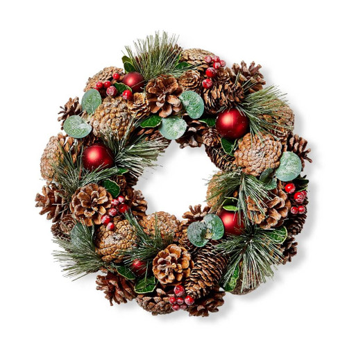 Tag Holiday Pinecone Wreath