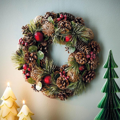 Tag Holiday Pinecone Wreath