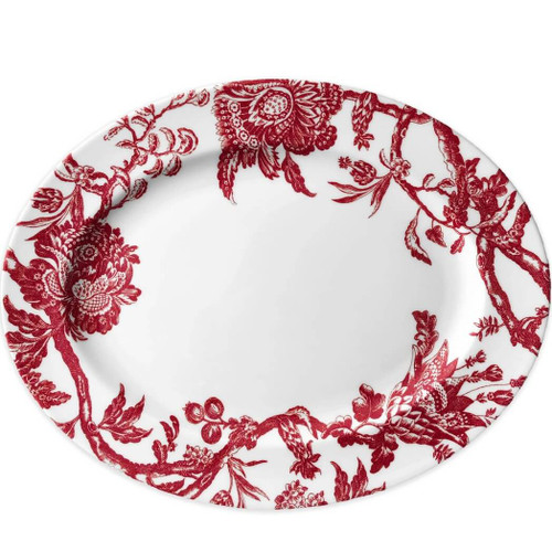 Caskata Arcadia Crimson Large Oval Rimmed Platter