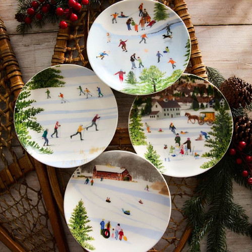 Caskata X Felix Doolitle Winter Wonderland Salad Plates, Set of 4