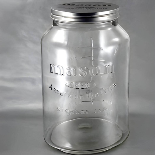 Grant Howard Mason Embossed Glass Cookie Jar, 110 oz.