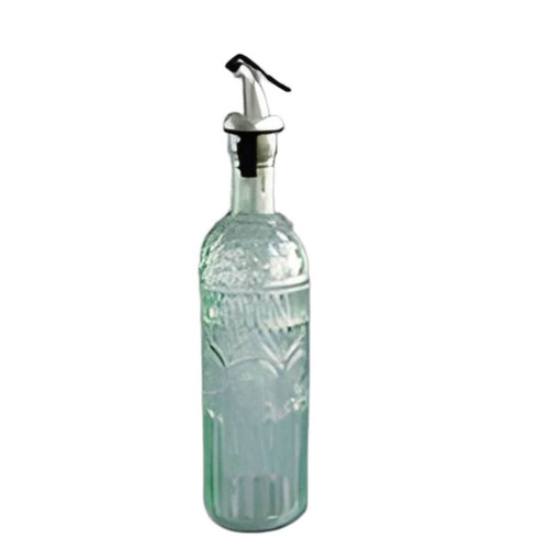 Grant Howard Etrusco Embossed Glass Oil Cruet Bottle, 16 Oz