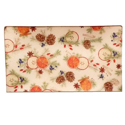 Biccara Handmade Glass Tray- Citrus & Spice Rectangle-9x14