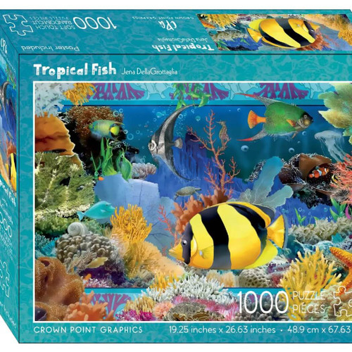 Crown Point Graphics 1000-Pc Jigsaw Puzzle, Tropical Fish