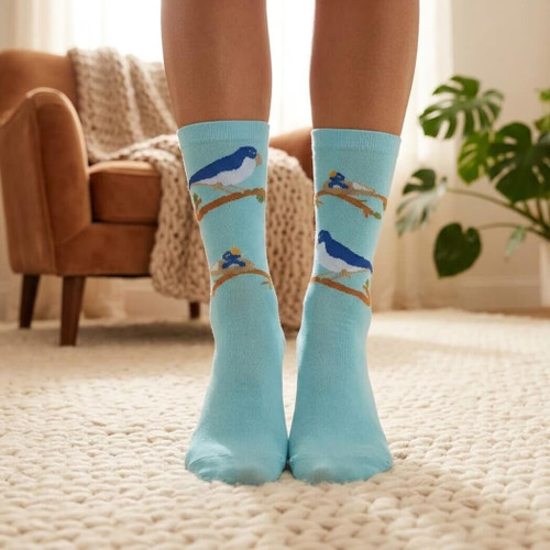 Snoozies Womens Simply Pairables Splitz Novelty Dress Socks, Bird