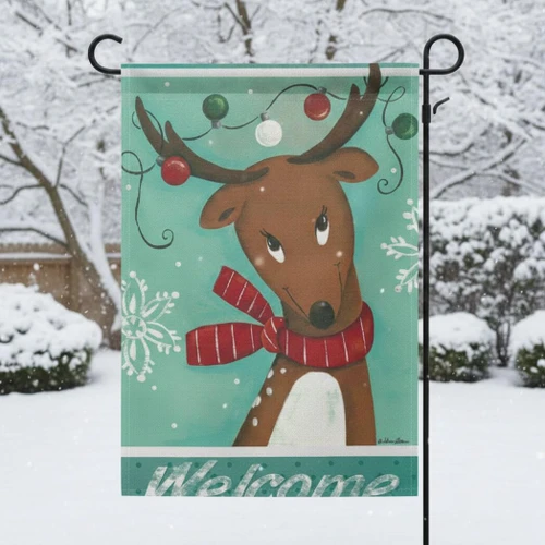 Christmas Card and Garden Flag, Naughty or Nice
