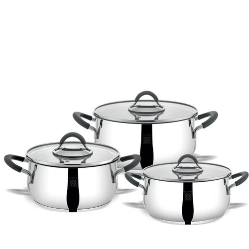 Serenk Modernist Stackable 6-Pc Stainless Steel Cookware