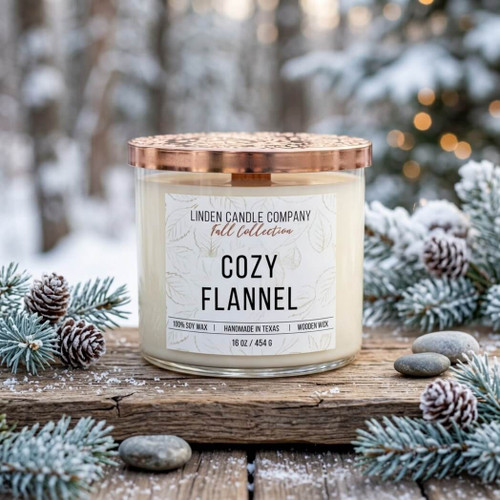 Linden Candle Company 16-oz  Cozy Flannel Soy Candle