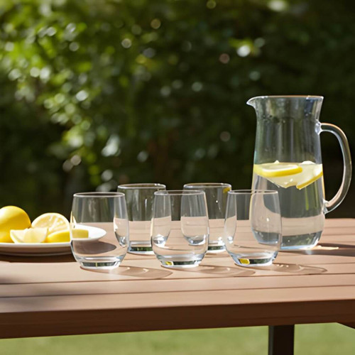 TarHong Montana Double Old Fashion Clear Acrylic, 13 oz. Glasses, Set of 6