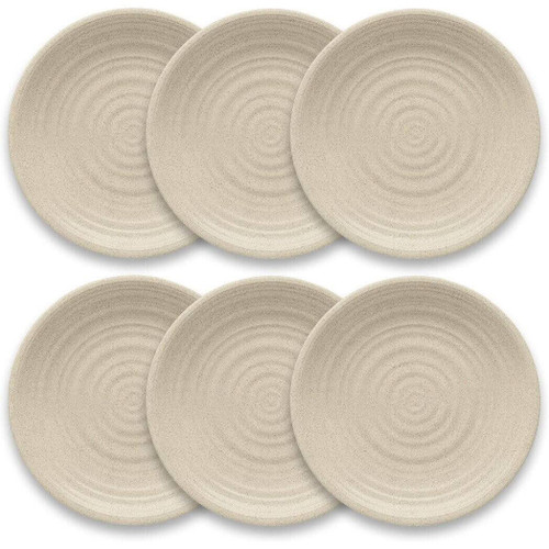 TarHong Planta Artisan Matte Salad Plate, Set of 6, Birch
