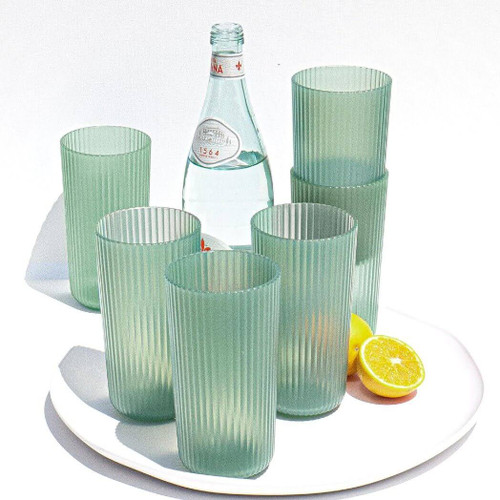 TarHong Essentials Drinkware, PolyPro 21-Oz Jumbo Tumblers, Set of 6, Aqua
