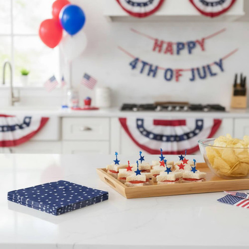 Boston International IHR Lunch Napkins, Little Stars - 40 Count Patriotic