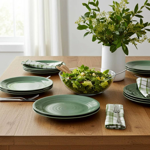 TarHong Planta Artisan Matte Salad Plate, Set of 6, Teal