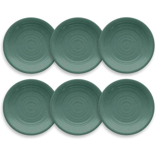TarHong Planta Artisan Matte Salad Plate, Set of 6, Teal