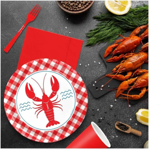 Home & Hoopla Crawfish Theme Paper Dinner Plates (16ct)