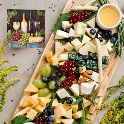 IHR Boston International Paper Cocktail Napkins, Red and White, Pack of 20