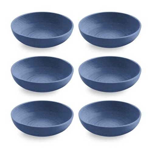 TarHong Planta Artisan Matte Low Bowl, Set of 6, Blue