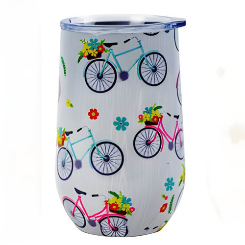 Boston Warehouse Stainless Steel Goblet Tumbler with Lid, Good Life