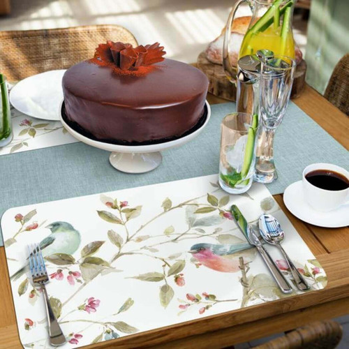 CounterArt Reversible Plastic Placemats, Beautiful Romance, Set of 4