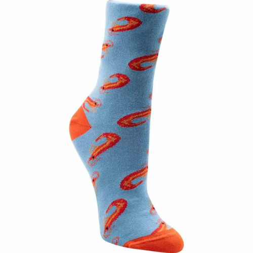 ELL & Atty Premium Women's Crew Socks -Shrimp, Blue