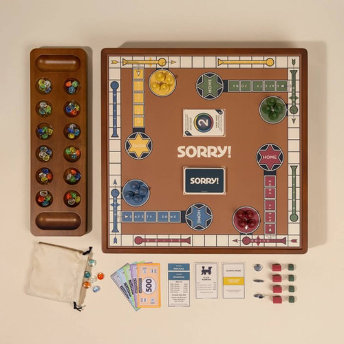 WS Game Company 3-in-1 Game Collection: Monopoly, Sorry & Mancala