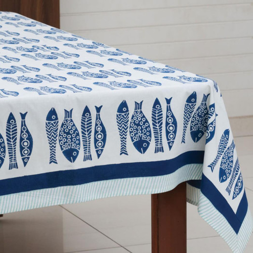 Sevya Fish Tablecloth, 60 x 90 inches