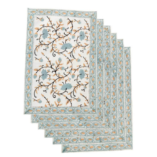 Sevya Handmade Silver Floral Placemats, Set of 6