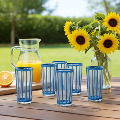 Tag Villa 22-Oz Acrylic Tumbler, Set of 6, Blue
