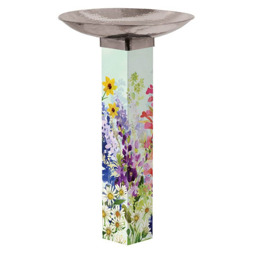 Studio M Spring Hummingbird Birdbath with Stainless Steel Topper