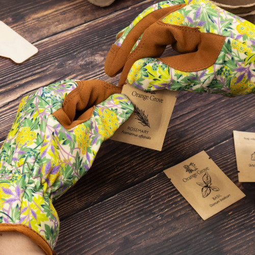 Robert Frederick Orange Grove Gardening Gloves, William Morris  Design Jasmine