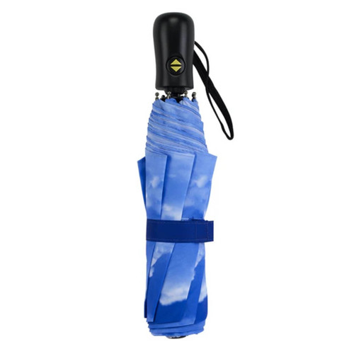 Galleria's  Folding Umbrella, Clear Skies Folding , Blue/White