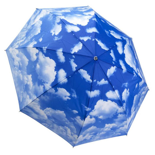 Galleria's  Folding Umbrella, Clear Skies Folding , Blue/White