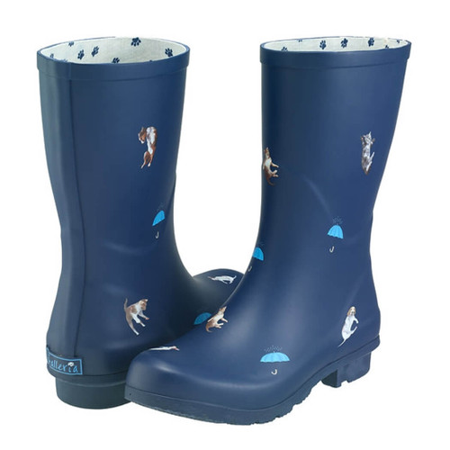 Galleria's Women's Mid-Calf Rain Boots, Cats & Dogs