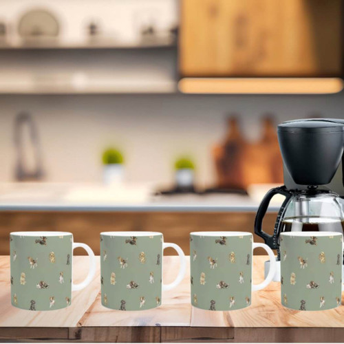 Playful Puppies Mug Set of 4