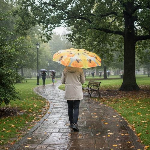 Galleria Bees Folding Umbrella